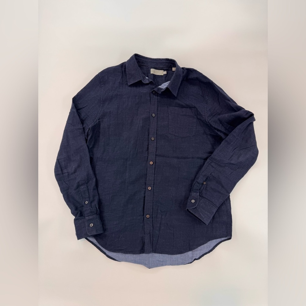 Vince Navy Blue Casual Button-Down Shirt